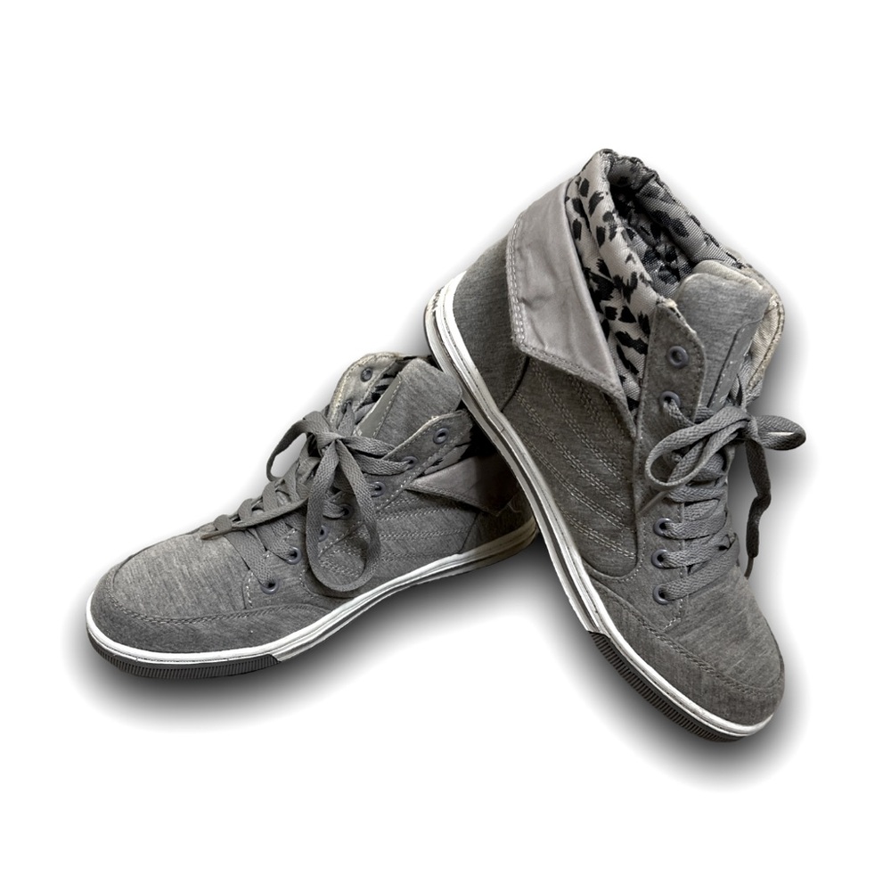 Polo Sport Grey High Tops with gray leapord size 8